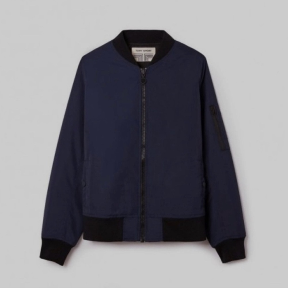 Tory Sport Navy Bomber Jacket Size Small